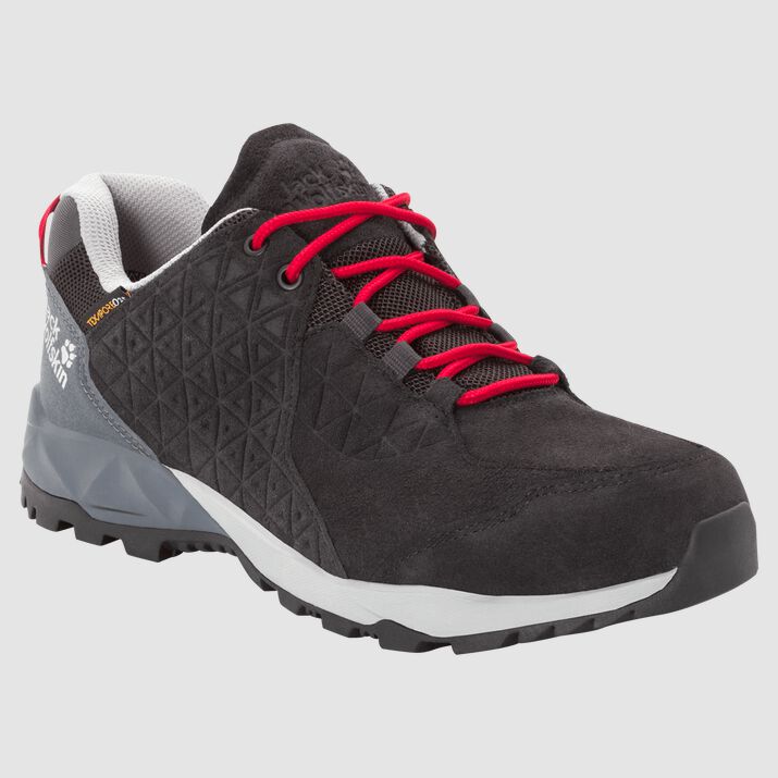 Zapatillas Senderismo Jack Wolfskin Cascade Hike Lt Texapore Low Hombre Negros/Rojos Mexico-8716329